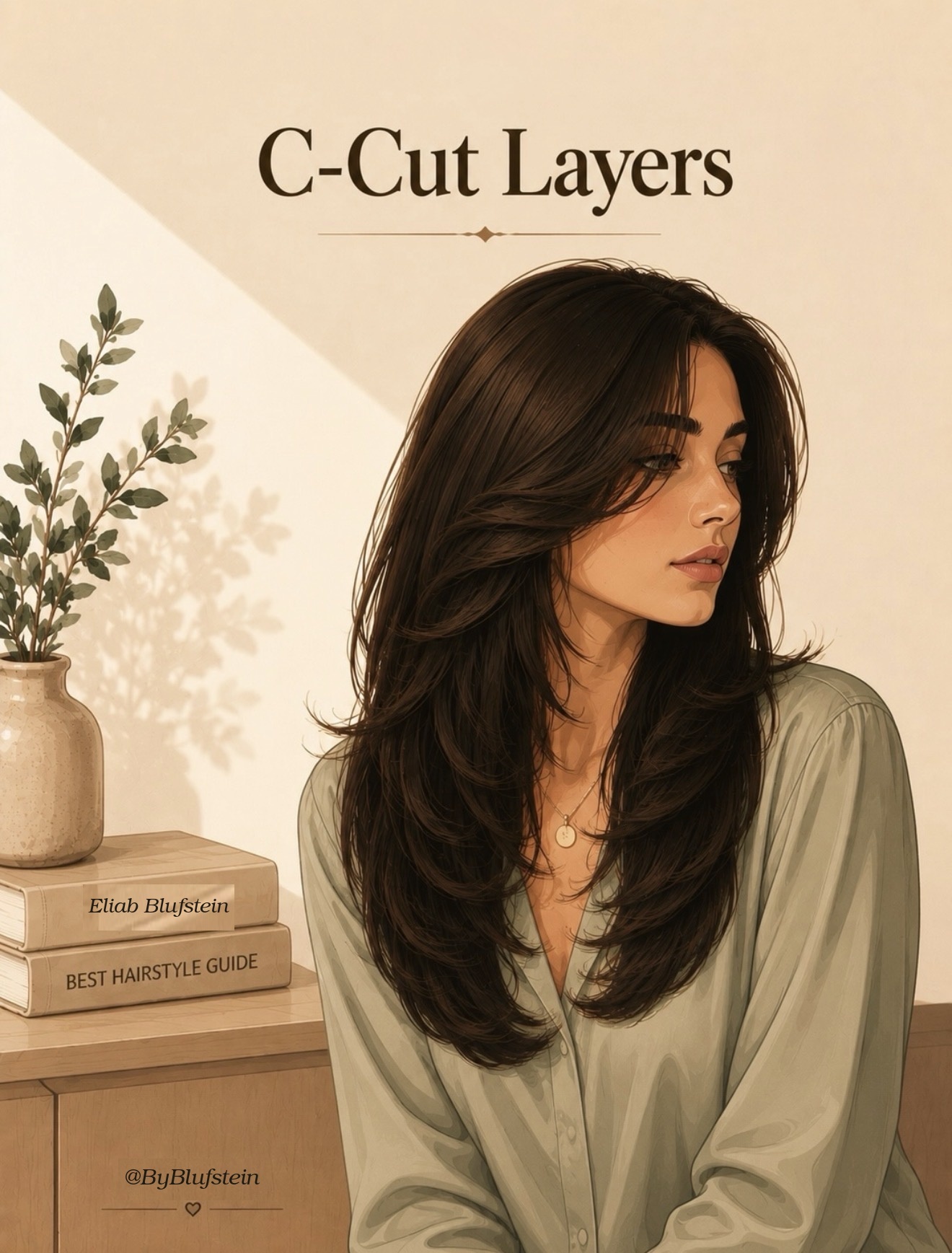 C-Cut Layers hairstyle - long curved layers framing the face