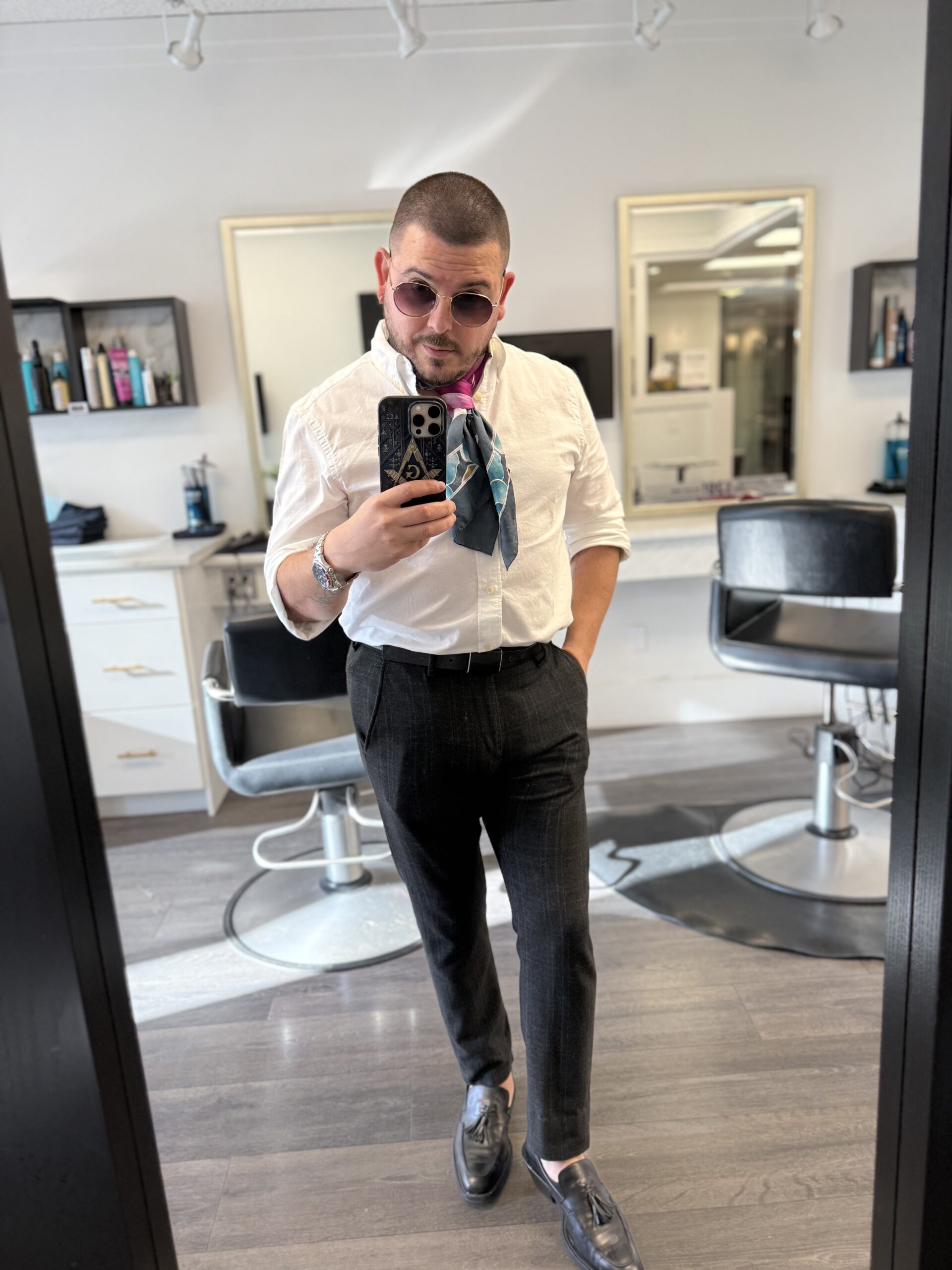 Eliab Blufstein, international hairstylist and image consultant, in his salon