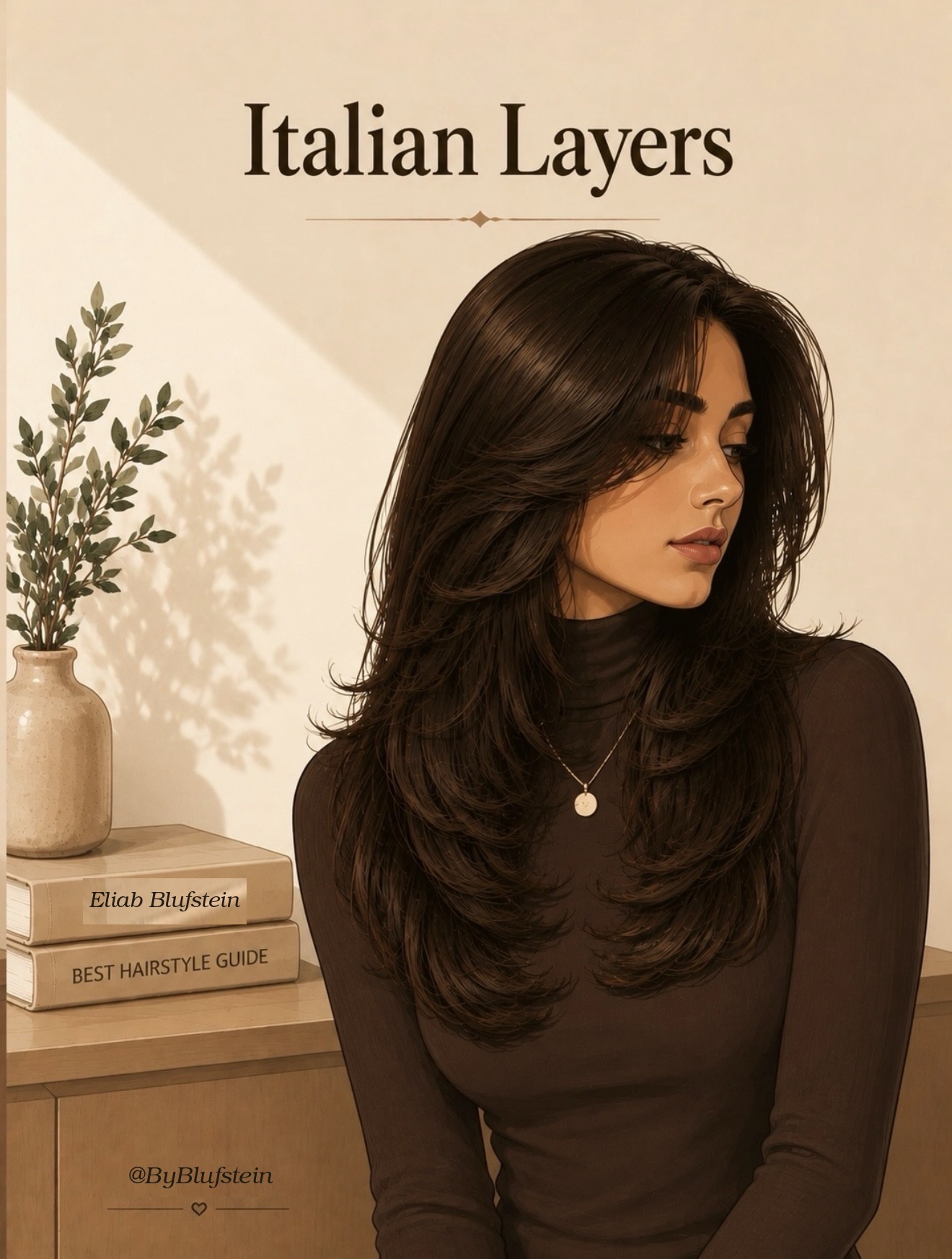 Italian Layers hairstyle - voluminous rounded layers with bangs