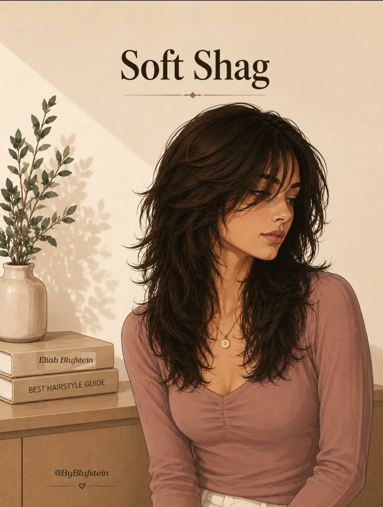 Soft Shag hairstyle - tousled layered shag with wispy bangs