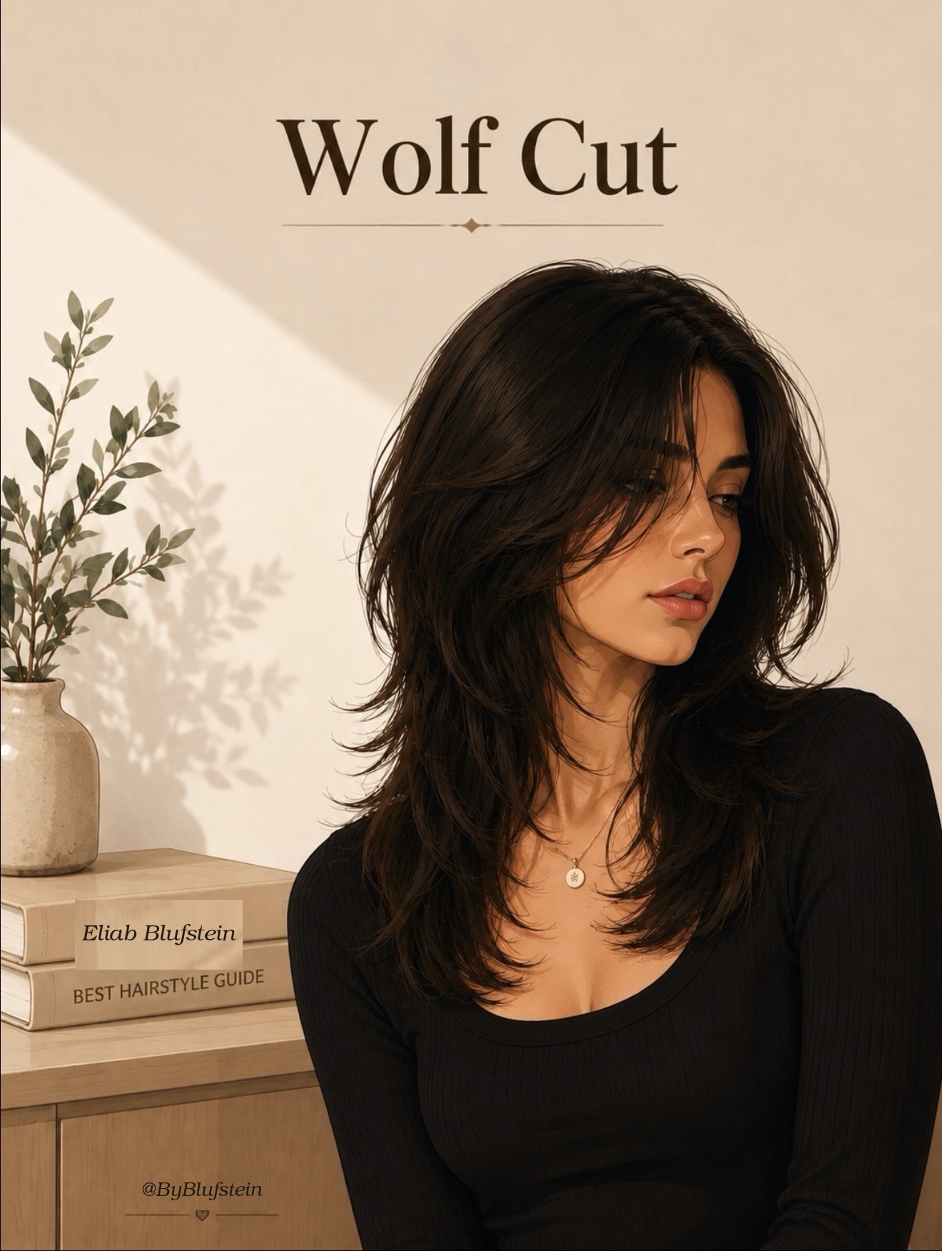 Wolf Cut hairstyle - edgy shaggy layers combining mullet and shag textures